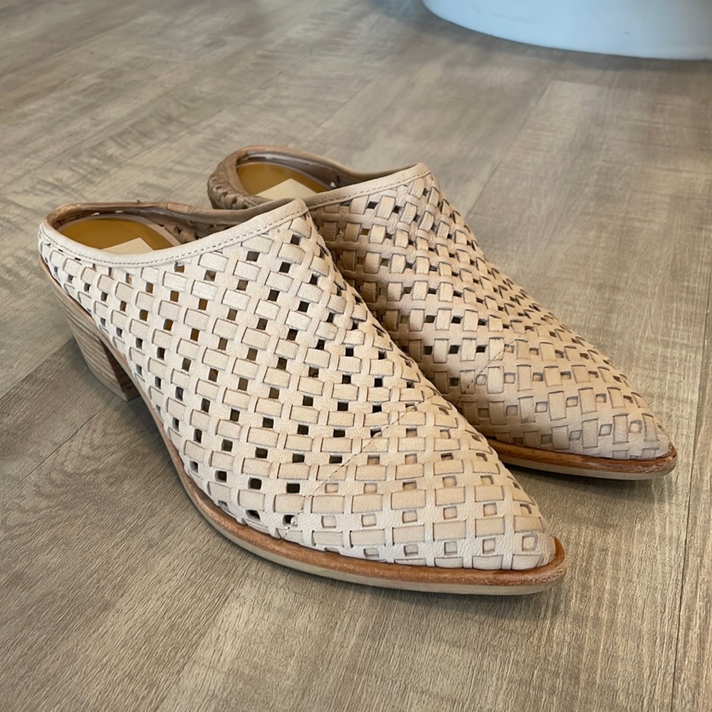 Dolce Vita perforated leather mules